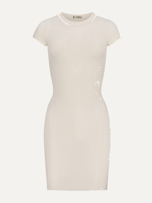 ETERNE Cap Sleeve Mini Dress in Cream