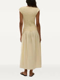 FAITHFULL THE BRAND Carmen Shirred V-Neck Dress