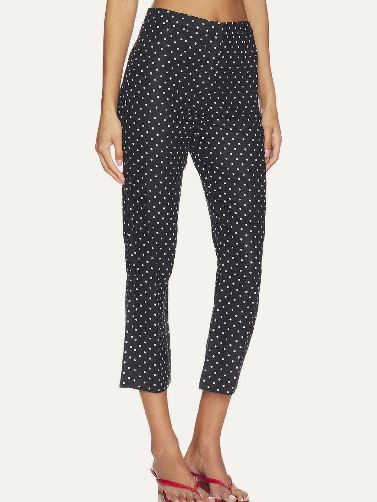 FAITHFULL THE BRAND Iria Capri Pant in Lola Polka Dot Black & Cream