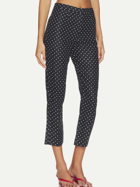 FAITHFULL THE BRAND Iria Capri Pant in Lola Polka Dot Black & Cream