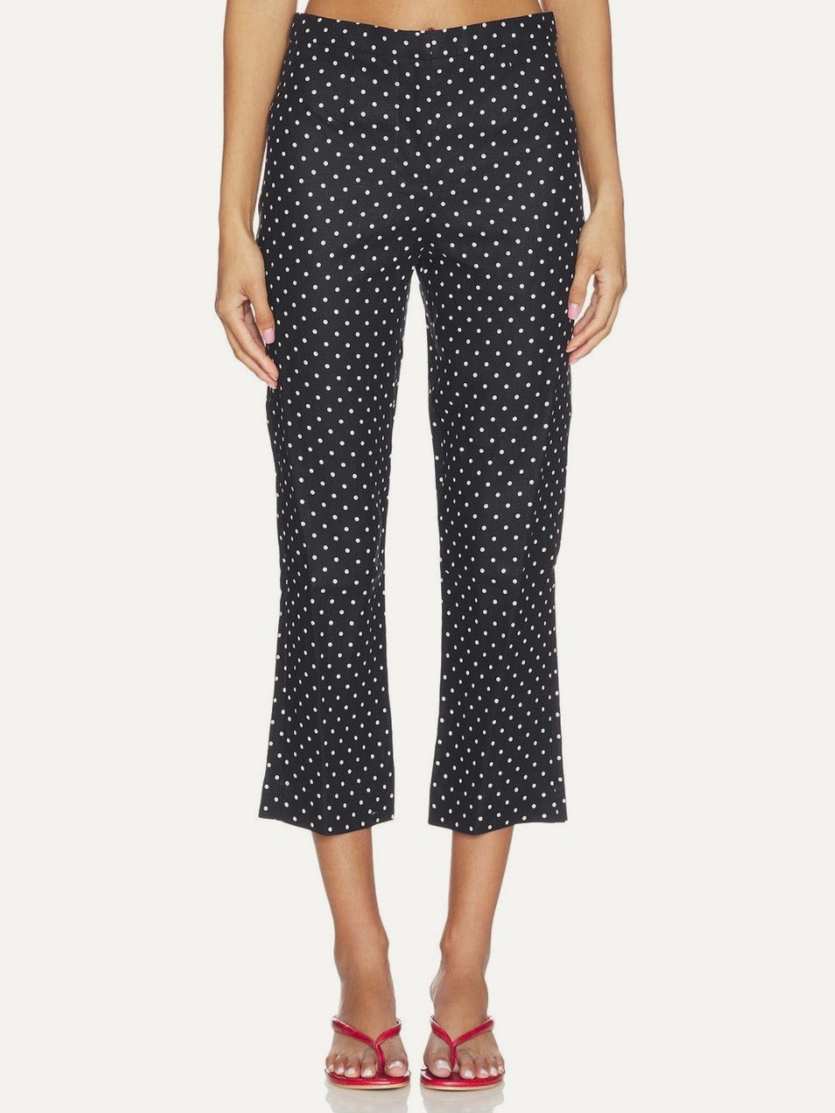 FAITHFULL THE BRAND Iria Capri Pant in Lola Polka Dot Black & Cream