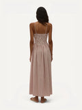 FAITHFULL THE BRAND Laia Maxi Dress in Paloma Check Cinnamon White