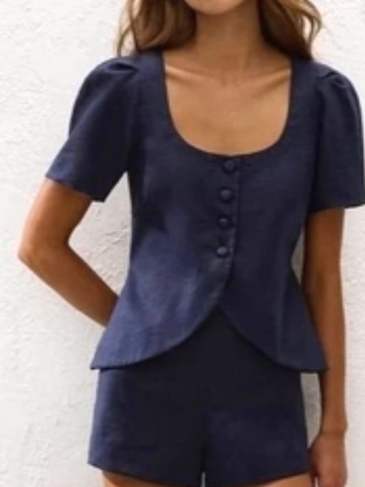 FAITHFULL THE BRAND Leora Short in Navy