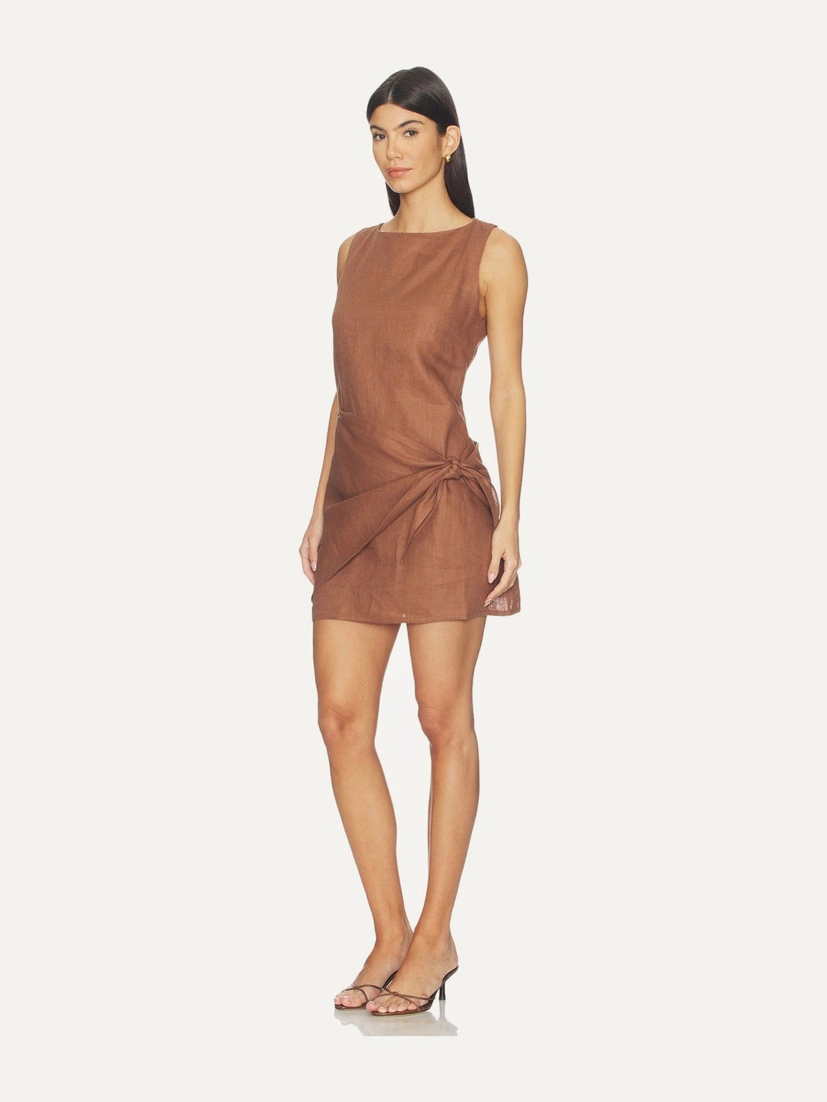 FAITHFULL THE BRAND Souline Mini Dress in Cacao