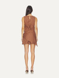 FAITHFULL THE BRAND Souline Mini Dress in Cacao