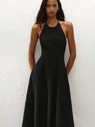 FAITHFULL THE BRAND Valencia Midi Dress in Black