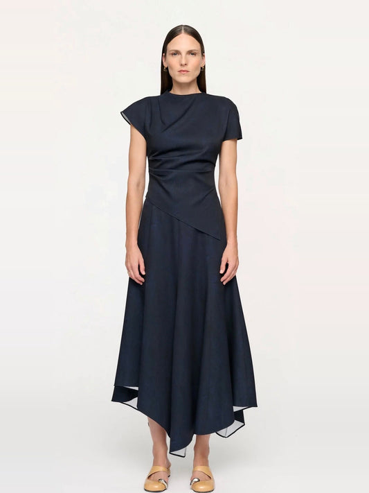 CLEA Fiorella Midi Skirt in Navy