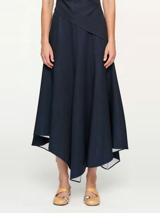 CLEA Fiorella Midi Skirt in Navy