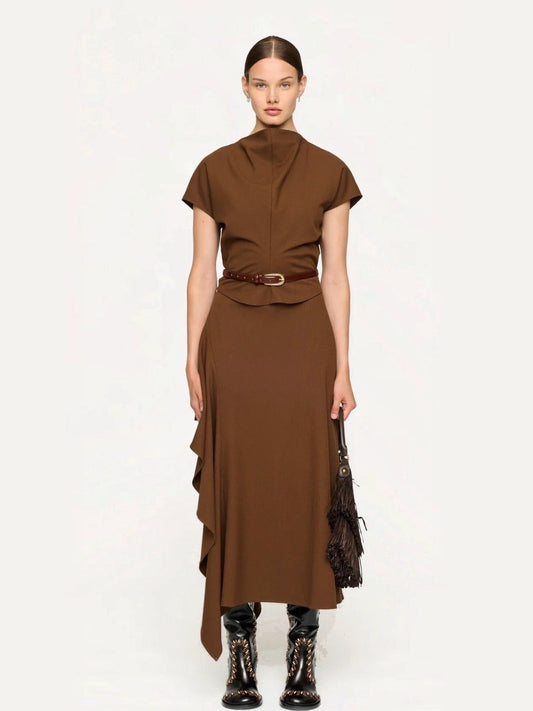 CLEA Sculptural Top in Chestnut