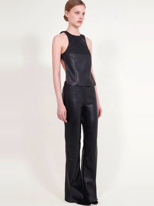 ALFIE PARIS Bell Pants in Black Leather
