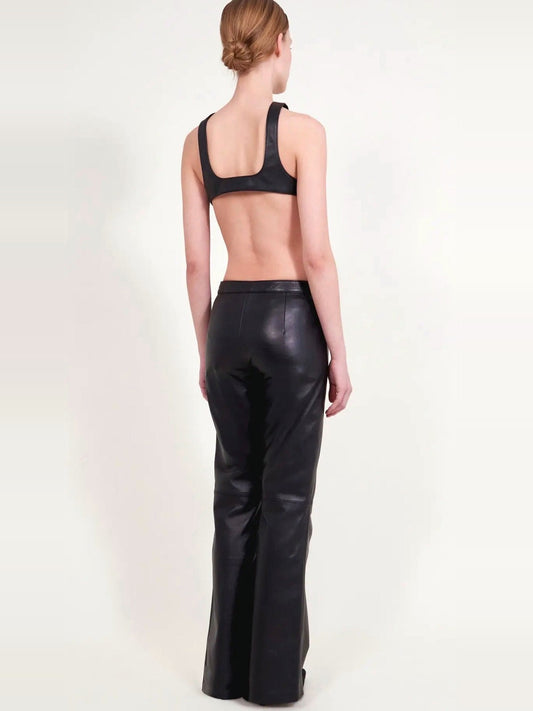 ALFIE PARIS Bell Pants in Black Leather