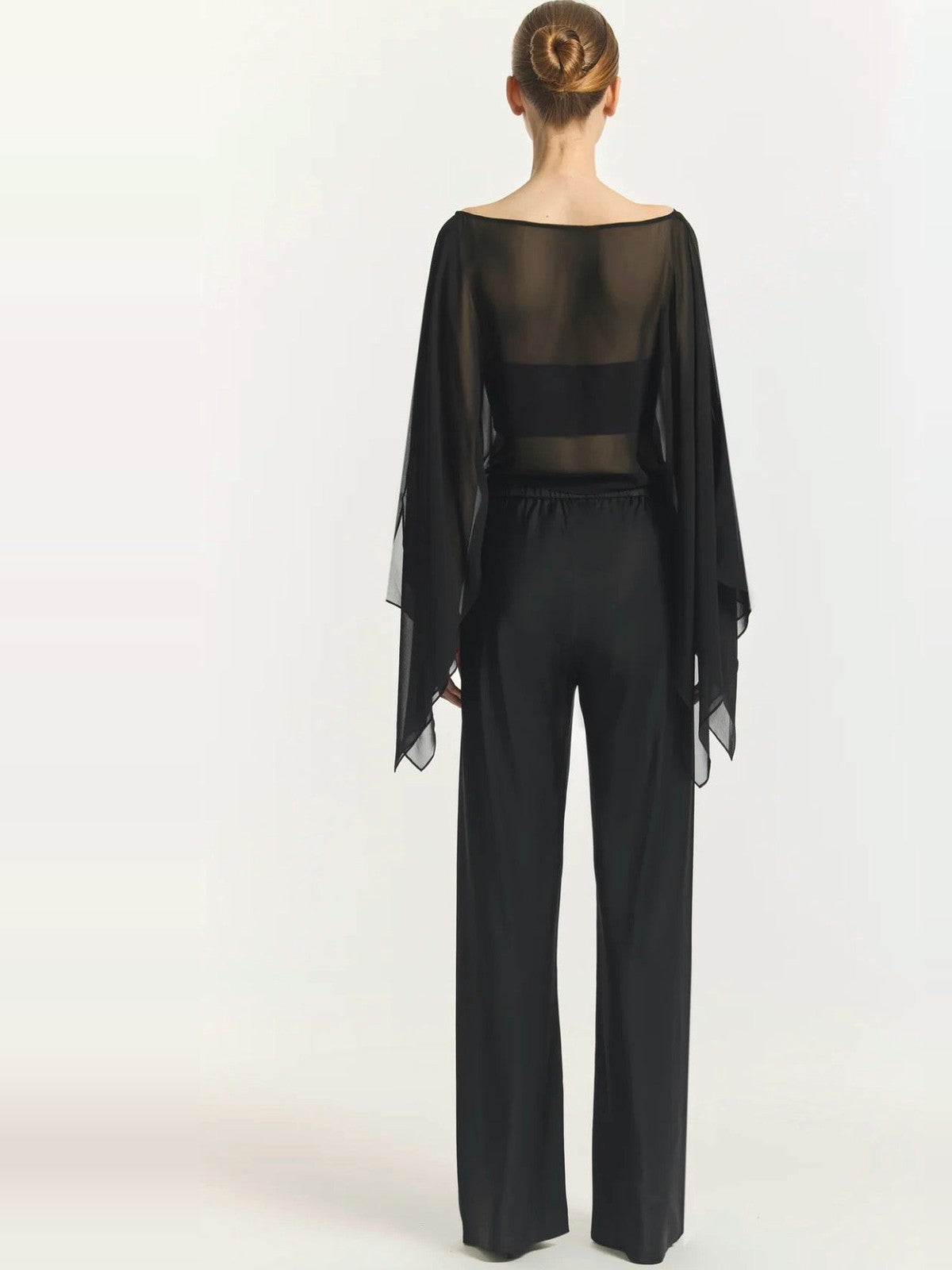 VIKTORIA & WOODS Silk Cape Top in Black