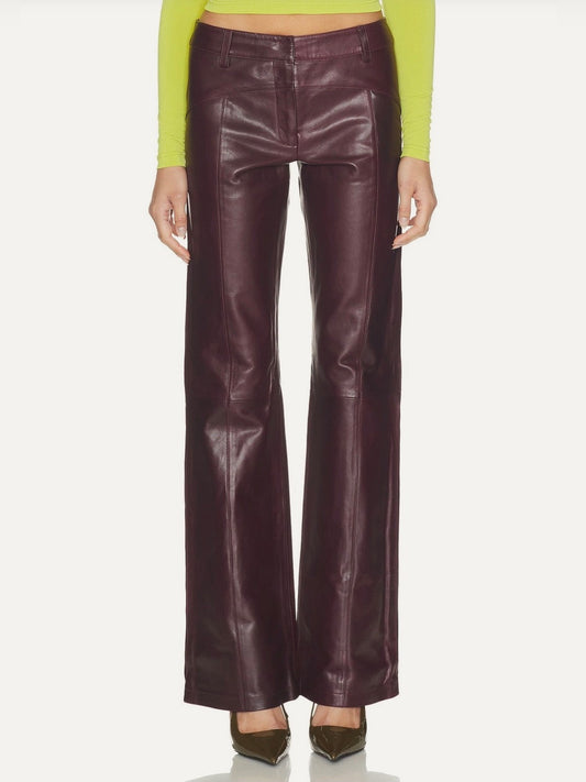 MIMCHIK Ventura Leather Pants in Port