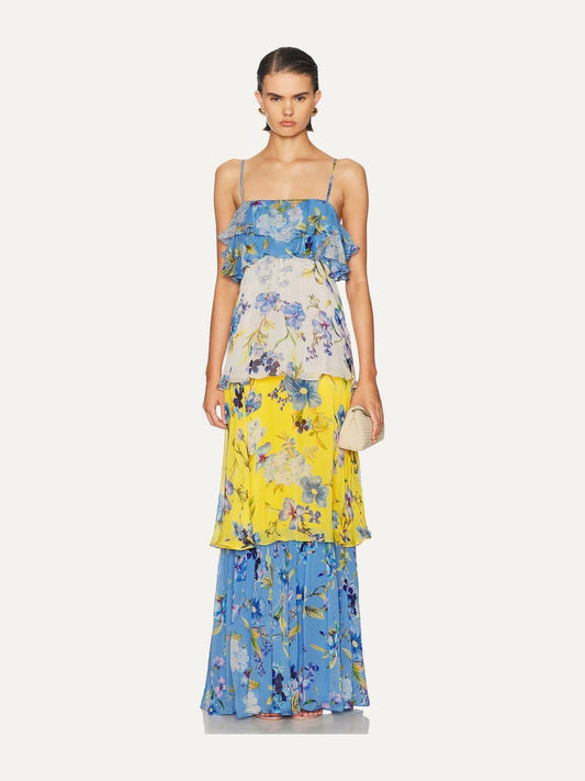 HEMANT & NANDITA Ayka Tiered Maxi Dress