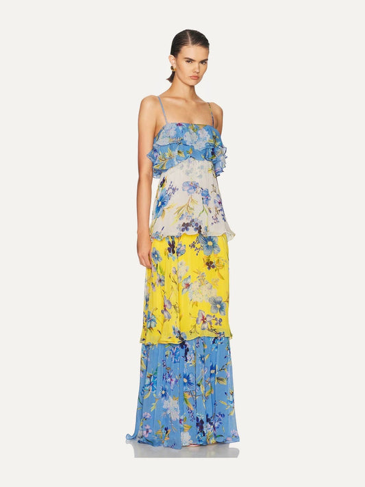 HEMANT & NANDITA Ayka Tiered Maxi Dress
