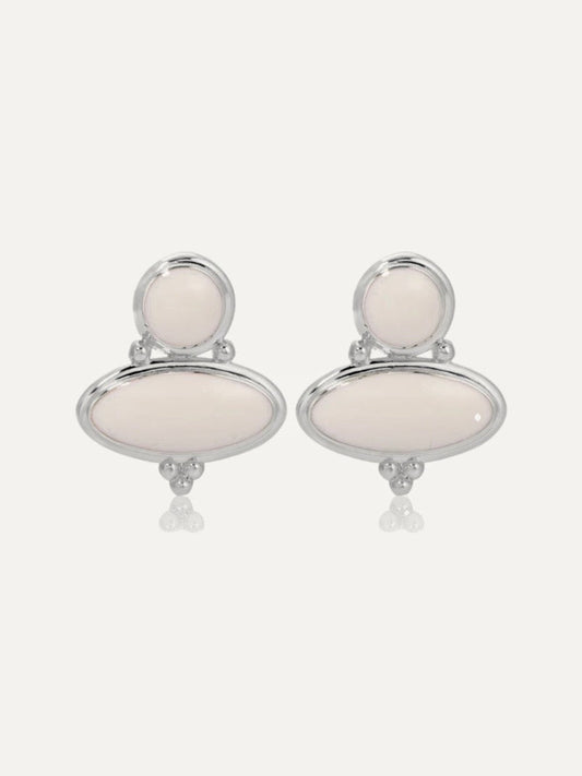 HEAVEN MAYHEM Romy Earrings in White & Silver