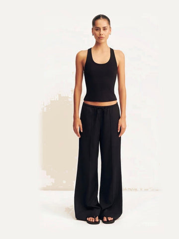 SHONA JOY Castrol Drawstring Pant in Black