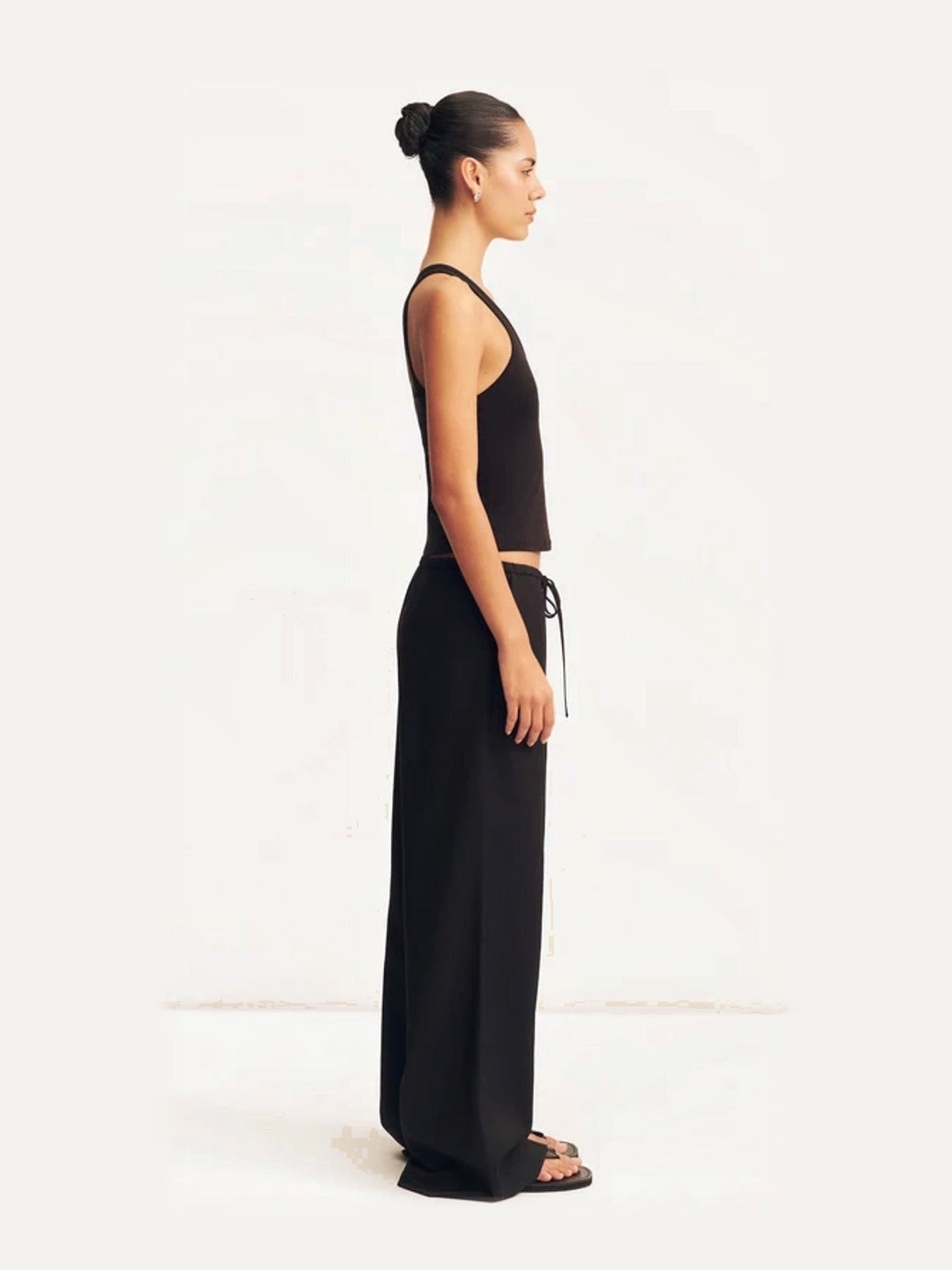 SHONA JOY Castrol Drawstring Pant in Black