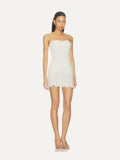 SHONA JOY Federick Pleated Ruffle Mini Dress in Ivory