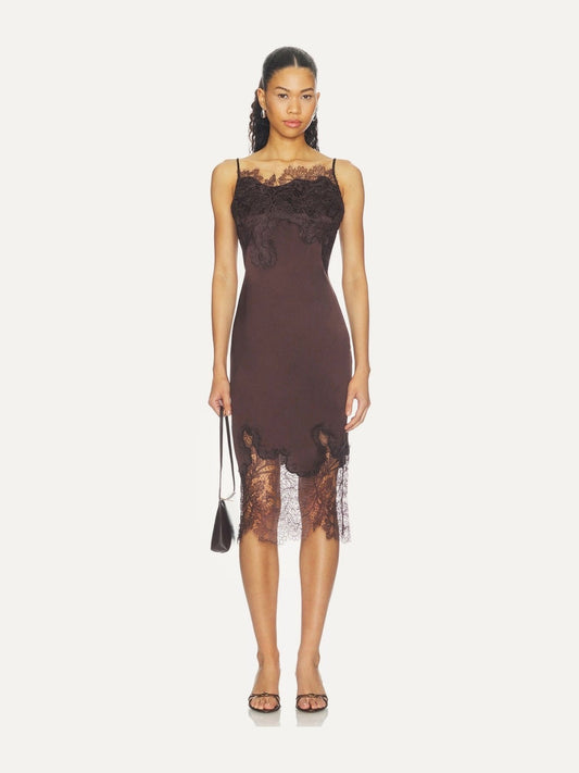 SHONA JOY Lucia Midi Dress in Espresso