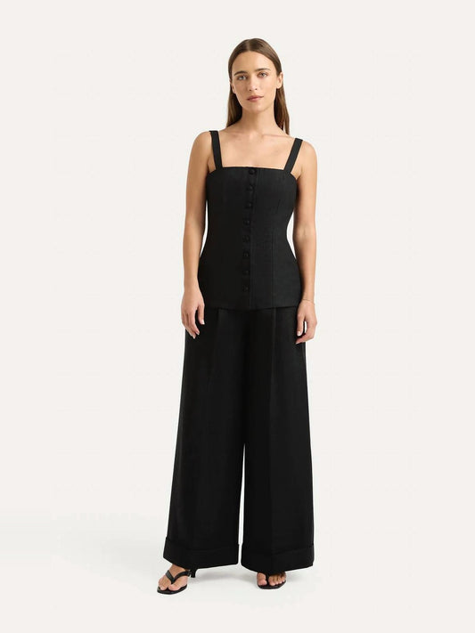 FAITHFULL THE BRAND Clove Trouser in Black
