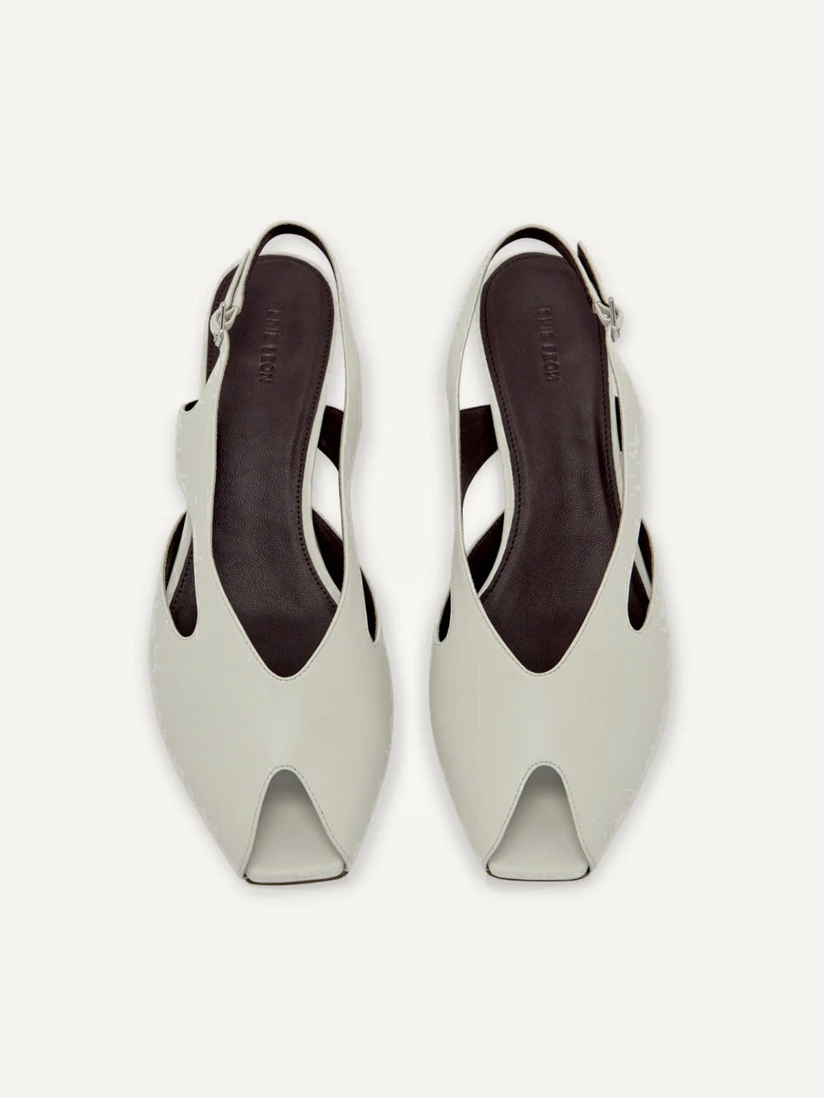 BRIE LEON Sadie Peep Top Heel in Elderflower