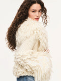 LOVE SHACK FANCY Ilyana Alpaca Wool Fringe Jacket