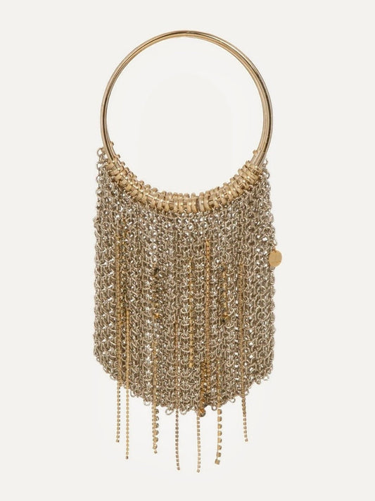 SILVIA GNECHI Le Fluff Bag in Silver with Gold