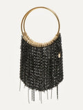 SILVIA GNECHI Le Fluff Bag in Black with Gold