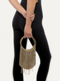 SILVIA GNECHI Le Fluff Bag in Black with Gold