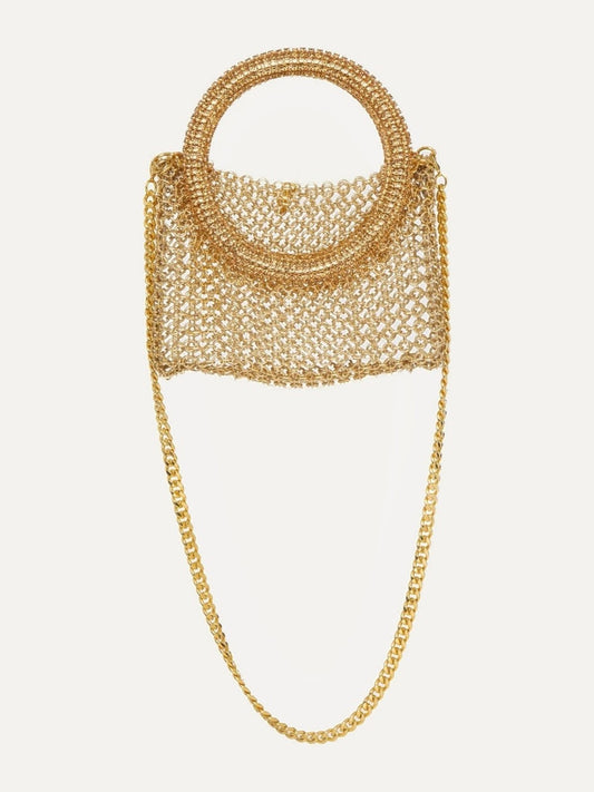 SILVIA GNECHI La Luna Bag in Gold with Gold