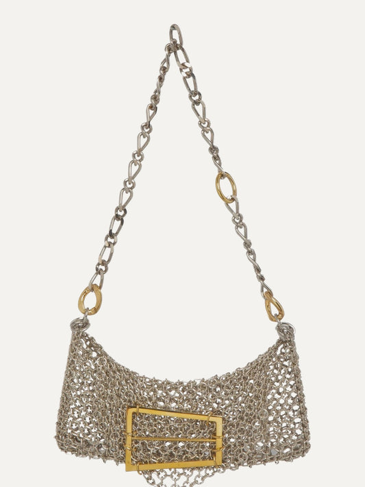 SILVIA GNECHI Sakura Bag in Silver with Gold