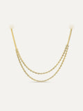 LARK Double Layered Diamond Tennis Necklace in Solid Gold