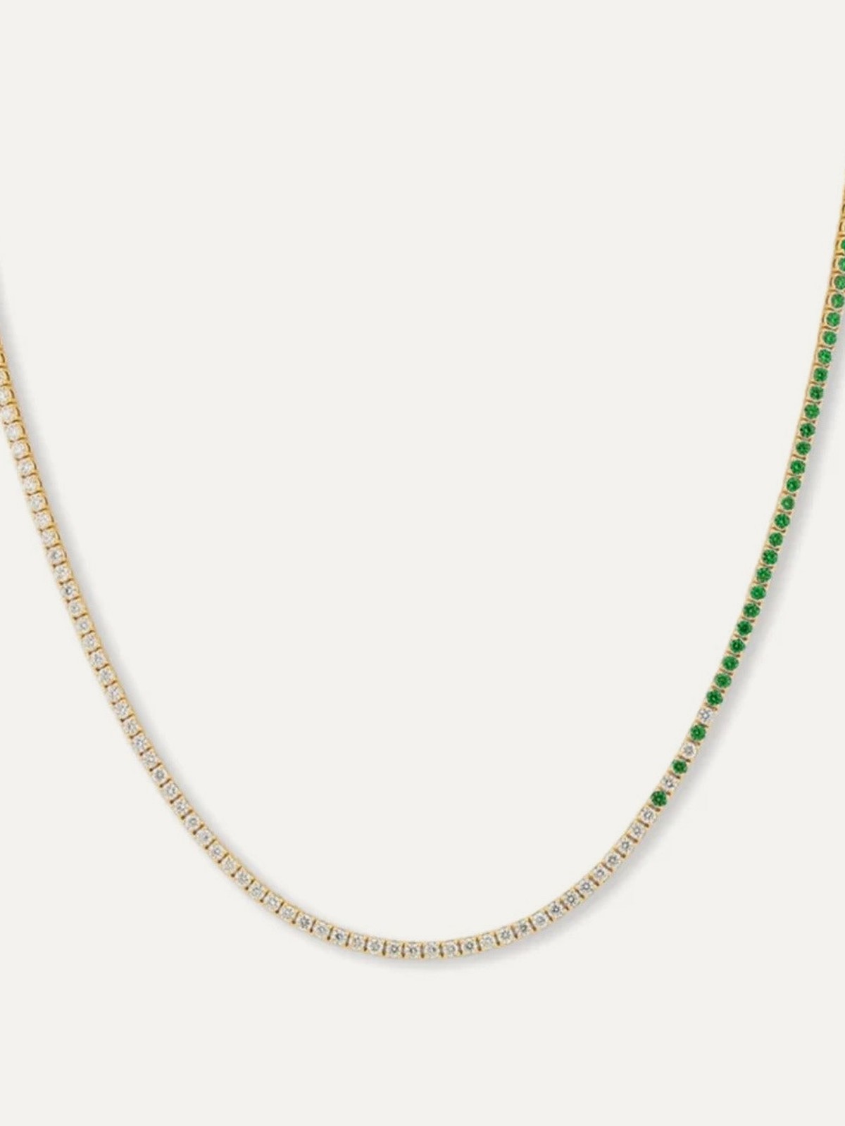 LARK Emerald Cascade Diamond Tennis Necklace in Solid Gold