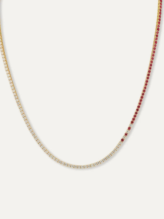 LARK Ruby and Diamond Cascade Necklace in 14K Gold