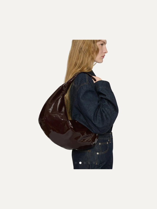 MANSUR GAVRIEL Gnocchi Bag in Aubergine Patent