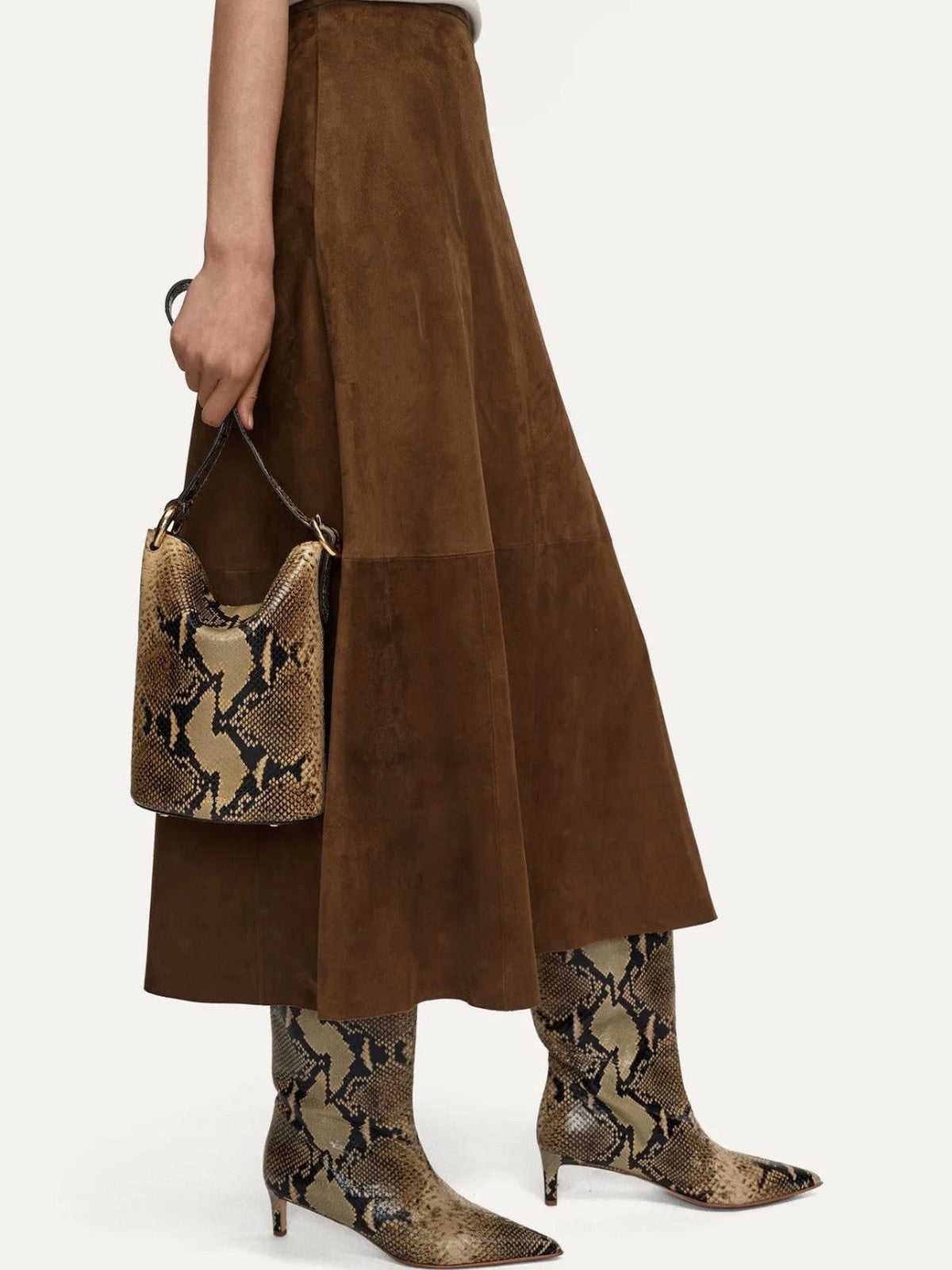 JOSEPH UK Mini Bucket Snake Leather