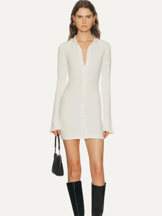 ETERNE Sloane Shirt Dress in Cream