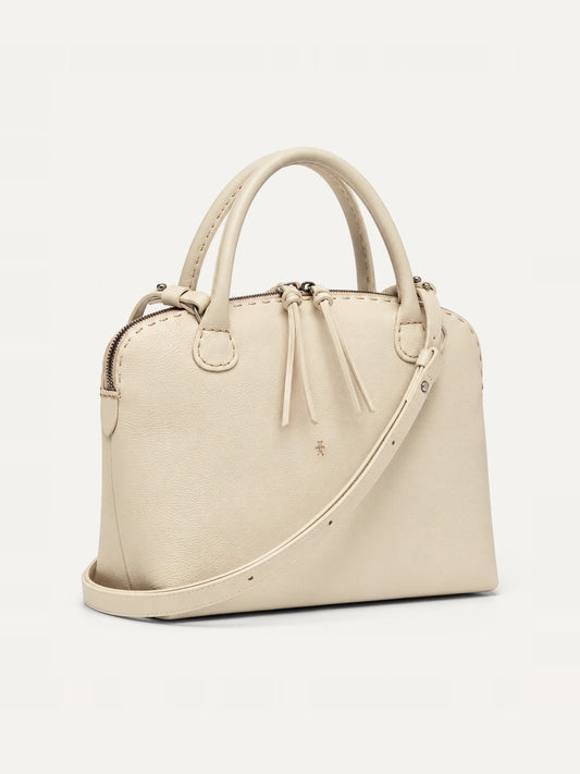 HENRY BEGUELIN Imbuto Large Leather Top Handle Tote in Gesso