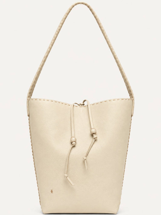 HENRY BEGUELIN Classic Large Leather Tote in Gesso