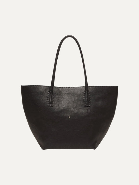 HENRY BEGUELIN Shopper Large Leather Tote in Black