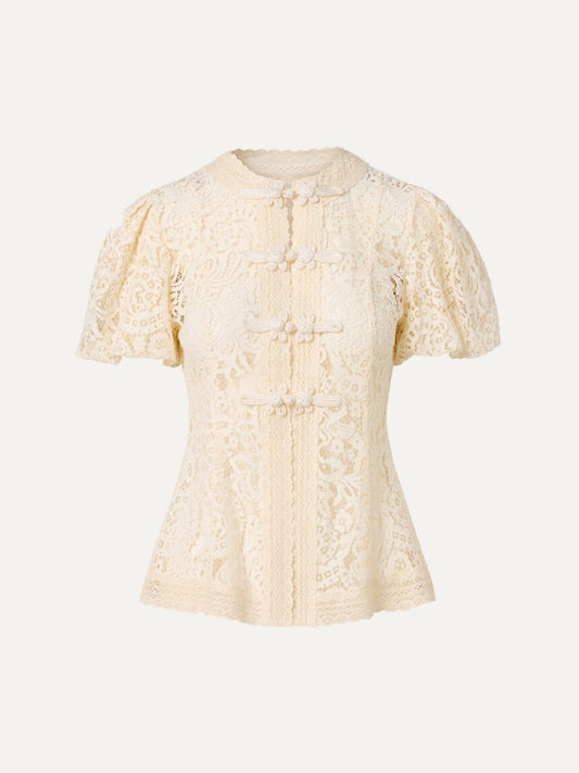 ROAME Augusta Lace Top in Cream