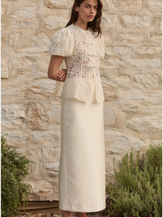 ROAME Augusta Lace Top in Cream
