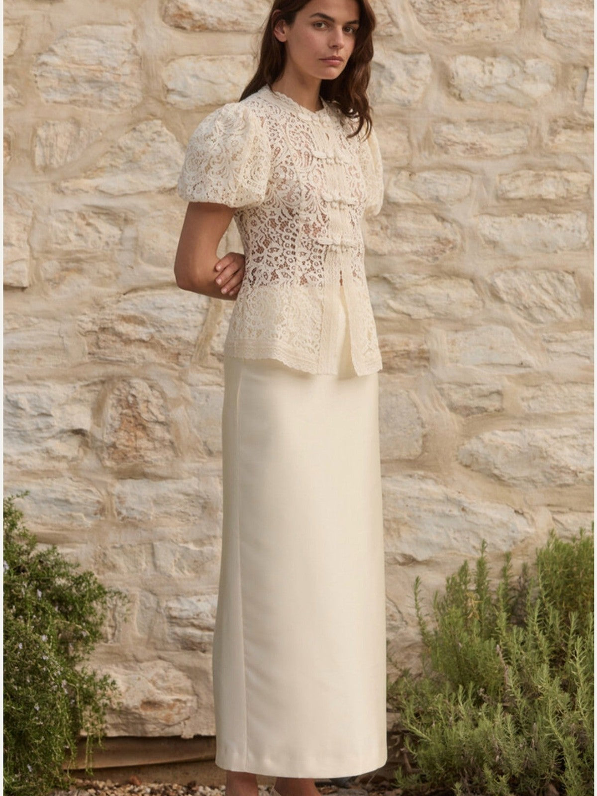 ROAME Caroline Skirt in Ivory