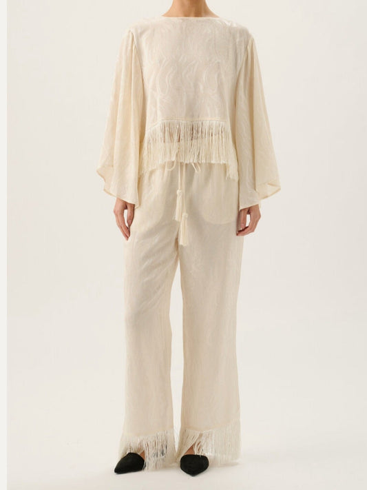 ROAME Vali Jacquard Pant in Ivory