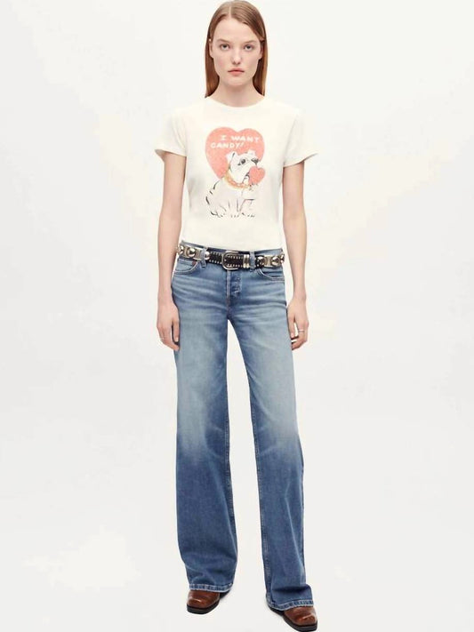 RE/DONE Classic Tee I Want Candy in Vintage White