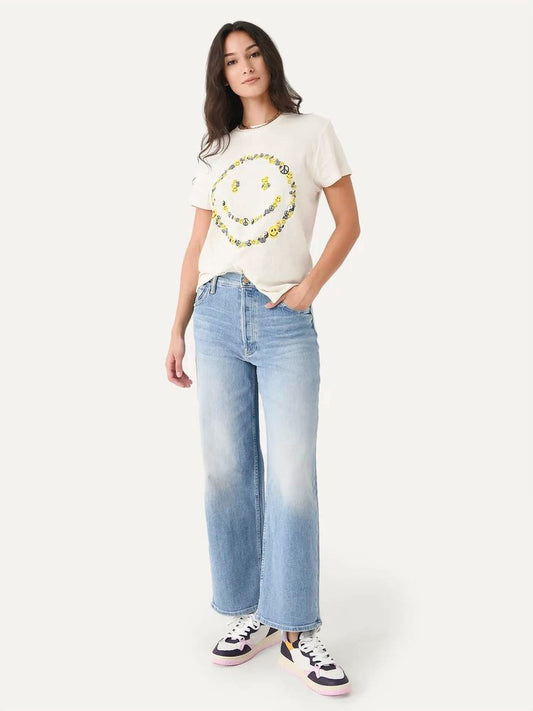 RE/DONE 70s Loose Tee Smile in Vintage White