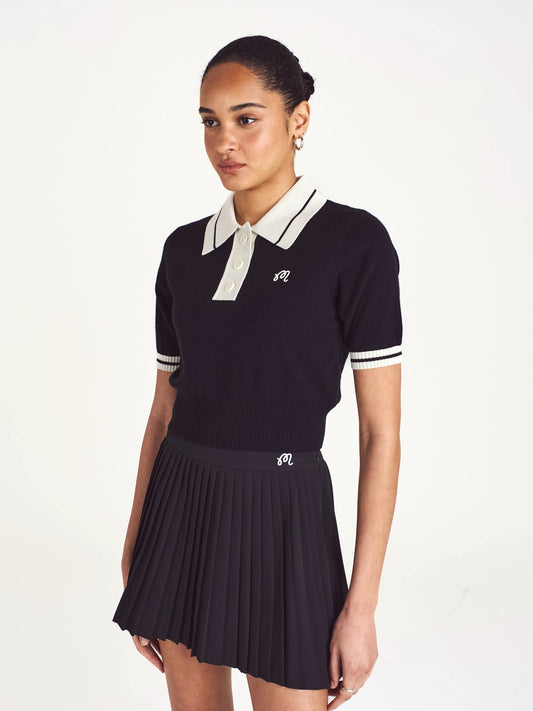 MALBON Mikayla Knit Polo in Black