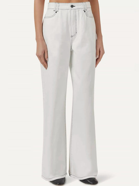SHONA JOY Hana Straight Leg Jean in Ivory