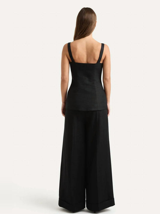 FAITHFULL THE BRAND Clove Trouser in Black